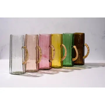 Pink Hammered Water Pitcher | Handcrafted Glass