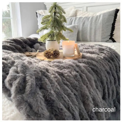 Cozy Faux Fur Throw- Multiple Colors 50" X 60"