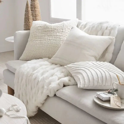 Cozy Faux Fur Throw- Multiple Colors 50" X 60"