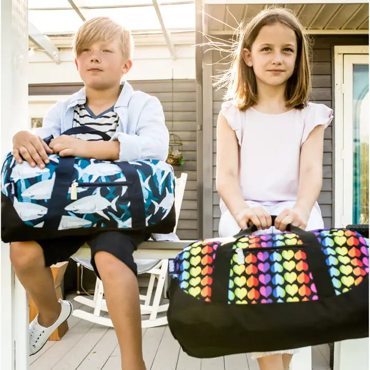 Wholesale Rainbow Hearts Overnighter Duffel Bag